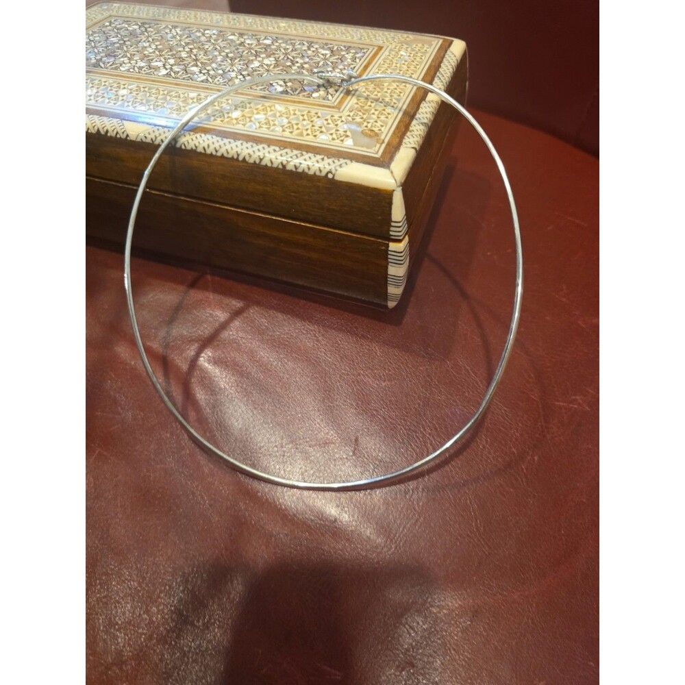 Sterling Silver Wire Choker Necklace 18"